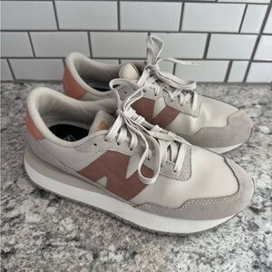 New Balance Cream and Pink Casual Sneakers
